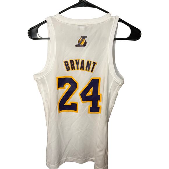Lakers Kobe Bryant 24 NBA4her White Jersey Adidas Size Small NBA Patch Cute - Picture 2 of 8